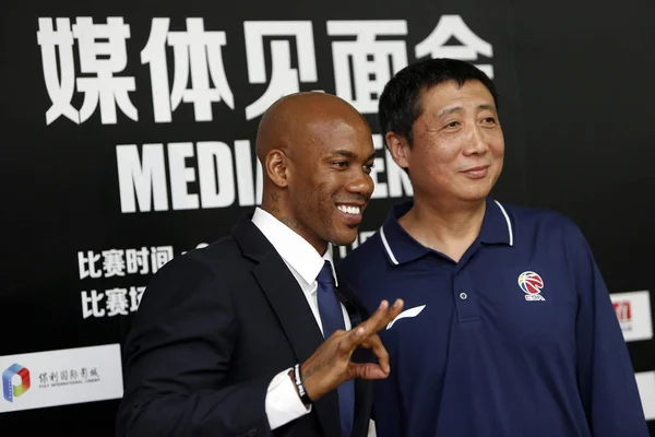 Stephon Marbury Del Chinas Beijing Ducks Basketball Club Sinistra Posa — Foto Stock