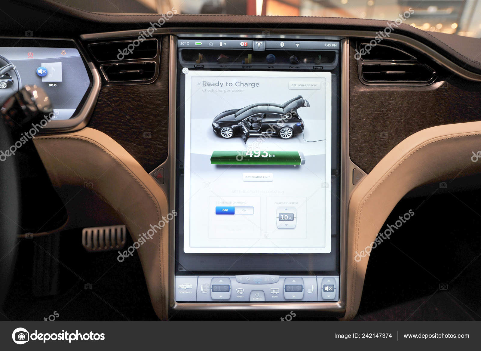 Interior View Model Electric Car Display Tesla Store Beijing