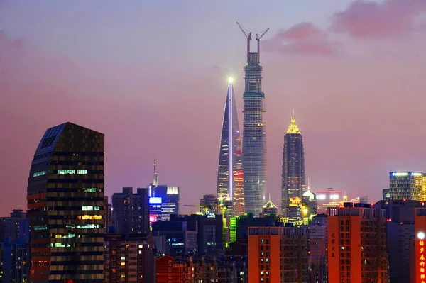 Fájl Éjszakai Kilátás Shanghai Torony Legmagasabb Torony Jinmao Shanghai World — Stock Fotó