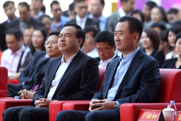 Wang Jianlin Prawo Prezes Dalian Wanda Group Jest Zdjęciu Ceremonii — Zdjęcie stockowe