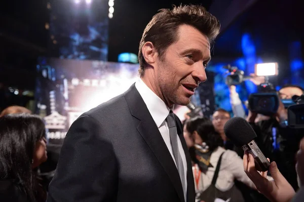 Australský Herec Hugh Jackman Rozhovor Při Premiéře Svého Nového Filmu — Stock fotografie