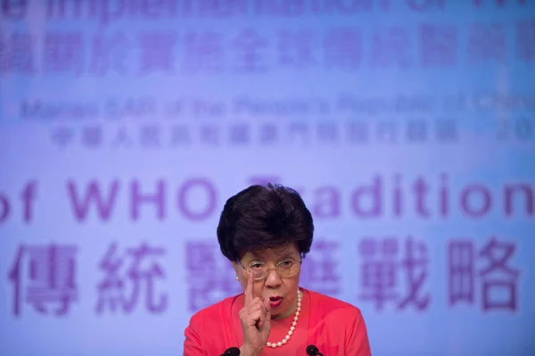 Margaret Chan Directrice Générale Organisation Mondiale Santé Prononce Discours Lors — Photo