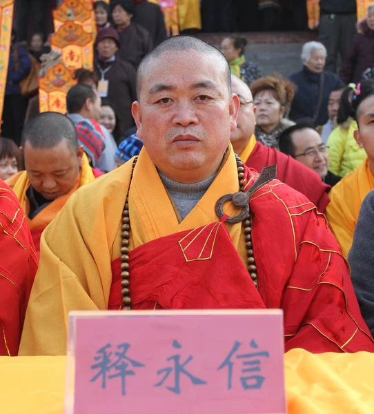 Shi Yongxin Centrum Wysoki Profil Opat Shaolin Temple Uczęszcza Wydarzenie — Zdjęcie stockowe