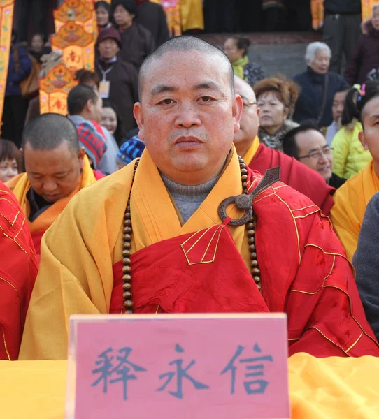 Shi Yongxin Centro Abad Alto Perfil Del Templo Shaolin Asiste —  Fotos de Stock