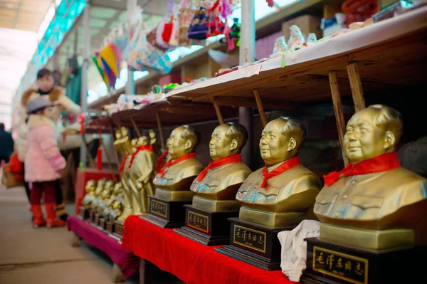 Estatuas Recuerdo Del Líder Chino Mao Zedong Están Venta Mercado — Foto de Stock