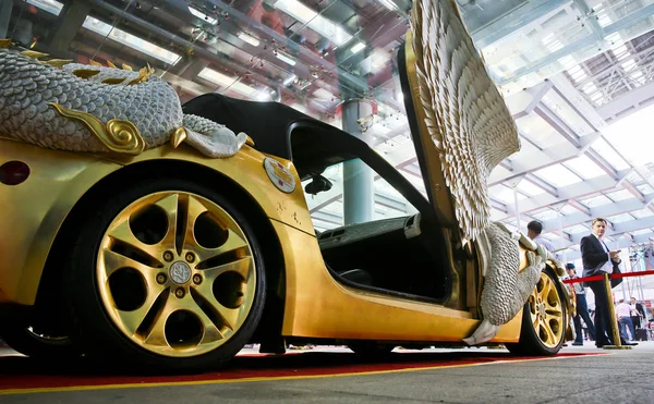 Bmw Envuelto Con Huesos Oro Yak Que Parece Dragón Exhibe — Foto de Stock