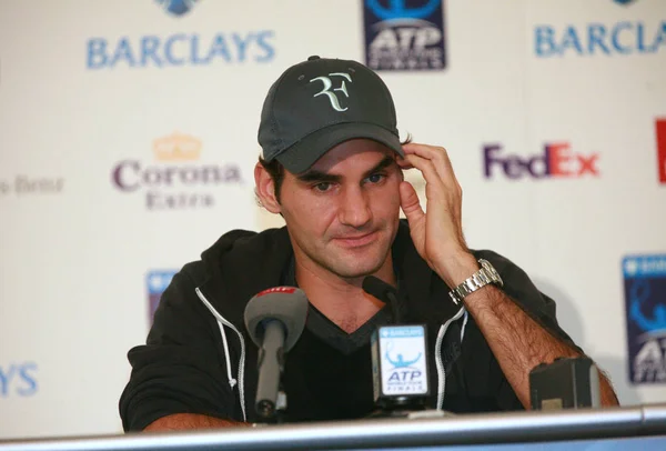 Zwitserse Tennis Star Roger Federer Woont Een Persconferentie Van Atp — Stockfoto