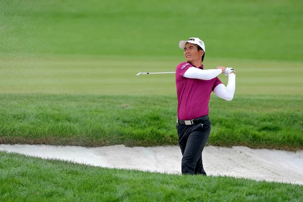 Liang Wenchong Kina Träffar Bunker Den Första Omgången Hsbc Champions — Stockfoto