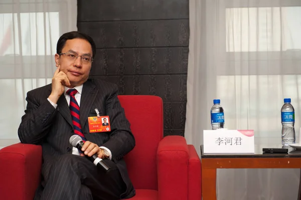 希纳集团董事长李和军2013年3月7日在中国北京接受采访 — 图库照片