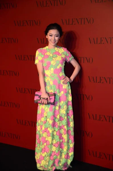 Hong Kong Actress Niki Chow Poses She Arrives Valentino Shanghai — Stock Photo, Image