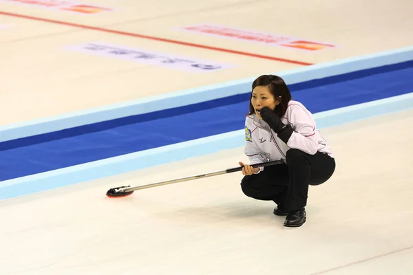 Ayumi Ogasawara Aus Japan Ruft Während Der Pazifik Asiatischen Curling — Stockfoto