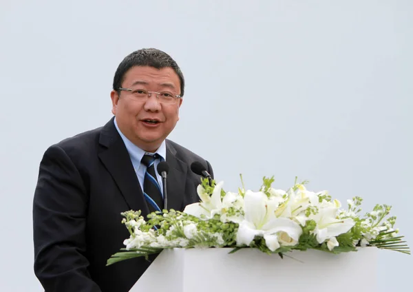 Zhengyao Předseda Generální Ředitel Čínského Automobilového Pronájmu Vydává Řeč Ceremoniálu — Stock fotografie