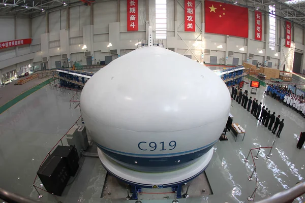 Platforma Testowa Dla Chinas C919 Jumbo Jet Jest Zdjęciu Szanghaju — Zdjęcie stockowe