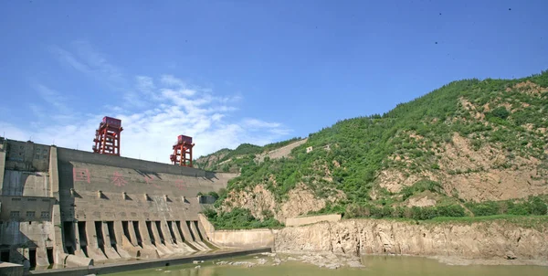 Sanmenxia Şehrinde Sarı Nehir Üzerinde Sanmenxia Barajı Görünümü Orta Çin — Stok fotoğraf