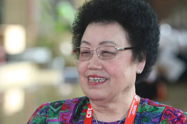 Chan Lai Chairwoman Wah International Hong Kong Group Arrives Airport — Stock Photo, Image