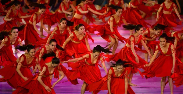 Danses Chinoises Lors Cérémonie Ouverture Des Jeux Asie Est Tianjin — Photo