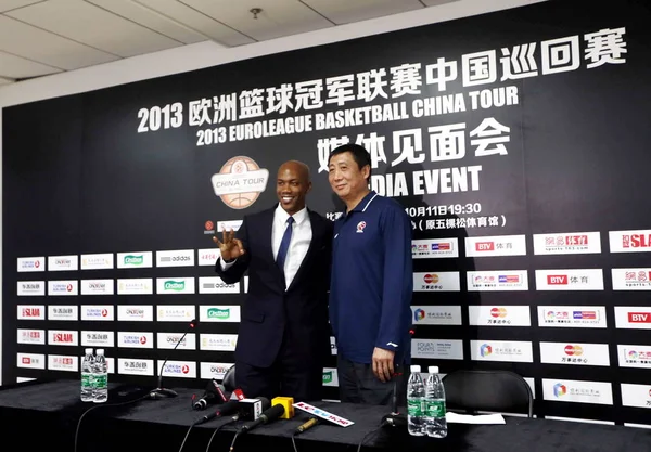 Stephon Marbury Chinas Beijing Ducks Basketball Club Izquierda Posa Con — Foto de Stock