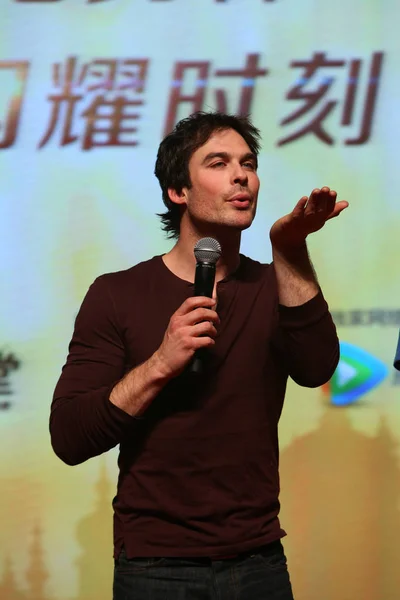 Ator Americano Ian Somerhalder Posa Evento Promocional Xangai China Dezembro — Fotografia de Stock