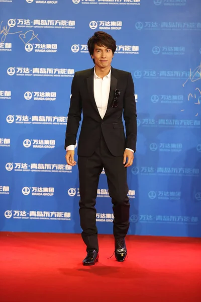 Actor Taiwanés Jerry Yan Posa Mientras Llega Ceremonia Apertura Qingdao —  Fotos de Stock