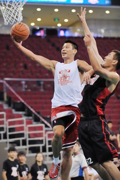 Nba Stjärnan Jeremy Lin Houston Rockets Basket Lag Vänster Försöker — Stockfoto