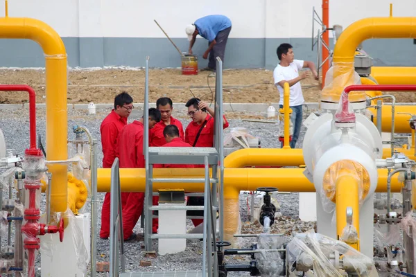 2013年10月3日 中国广西壮族自治区莱宾市缅中天然气管道试运行装置 — 图库照片