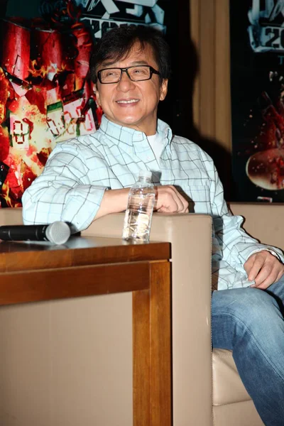 Hong Kong Actor Jackie Chan Smiles Press Conference His New — Stock Photo, Image