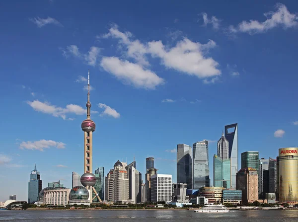 Oriental Pearl Tower Jinmao Tower Shanghai World Financial Center Och — Stockfoto