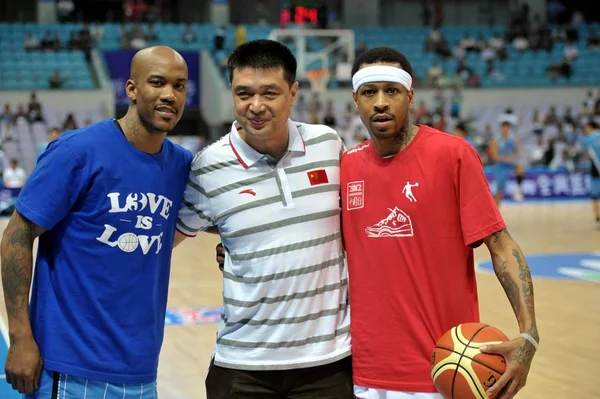 Stella Nba Allen Iverson Stephon Marbury Capo Allenatore Dei Beijing — Foto Stock