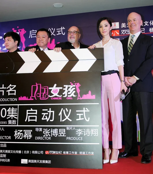 Chinese Actress Yang Second Right Attends Ceremony Start Filming Series — Stock Photo, Image