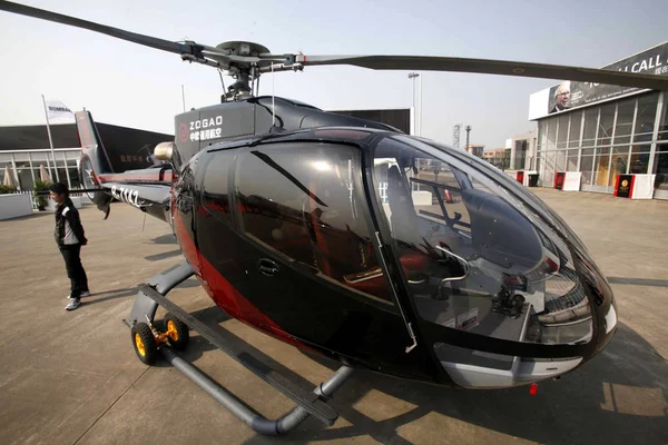 Gozao 7142 Helicopter Seen Display Asian Business Aviation Conference Exhibition — Stock Photo, Image