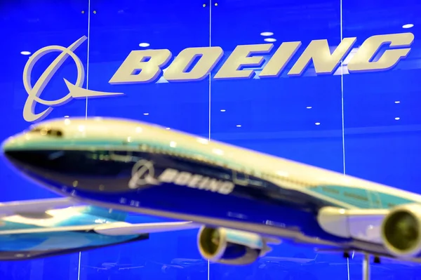 Model Planes Boeing Seen Display Aviation Expo China 2011 Beijing — Stock Photo, Image