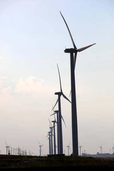 Wind Turbines Seen Wind Farm Nantong East Chinas Jiangsu Province — ストック写真