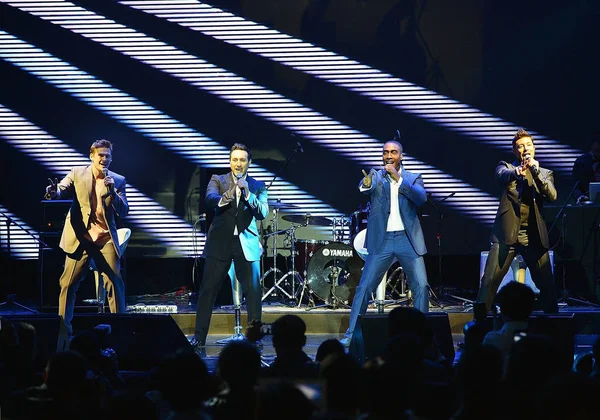 Miembros Banda Pop Inglesa Blue Tocan Durante Big Love Chengdu — Foto de Stock