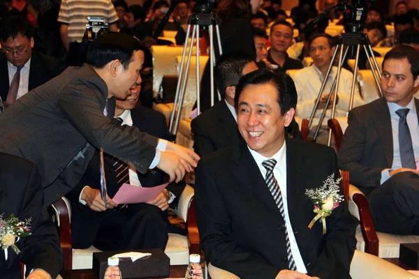 Jiayin Presidente Guangzhou Evergrande Representa Durante Ceremonia Apertura Academia Fútbol —  Fotos de Stock