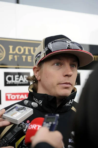 Finska Föraren Kimi Räikkönen Lotus Team Talar Presskonferens Shanghai Kina — Stockfoto