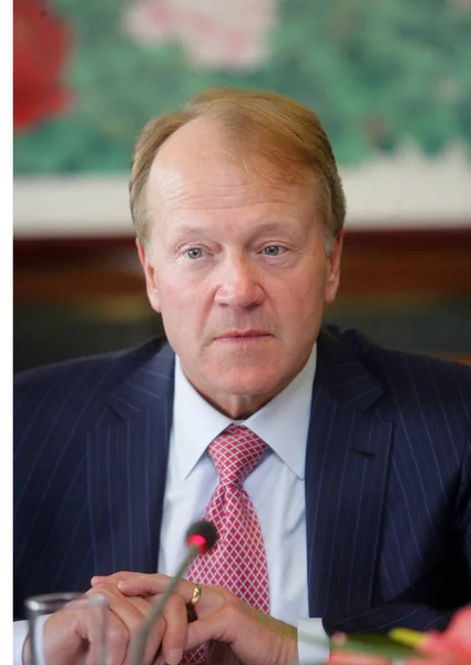 John Chambers Ceo Cisco Systems Fotografiado Durante Una Conferencia Beijing — Foto de Stock