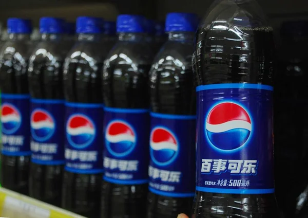 File Botellas Pepsi Están Venta Supermercado Taizhou Este Provincia Chinas —  Fotos de Stock