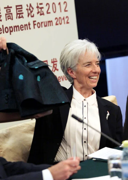 Direktur Pelaksana Imf Dana Moneter Internasional Christine Lagarde Menghadiri Forum — Stok Foto