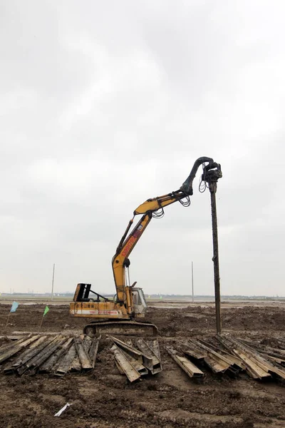 Veduta Del Cantiere Dello Shanghai Disneyland Resort Pudong Shanghai Cina — Foto Stock