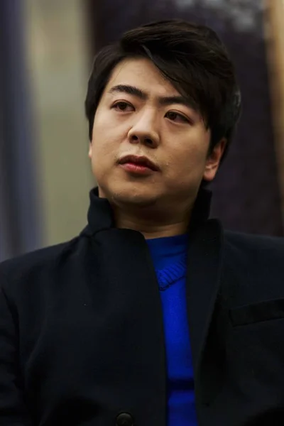 Der Chinesische Pianist Lang Lang Lang Während Eines Interviews Nach — Stockfoto