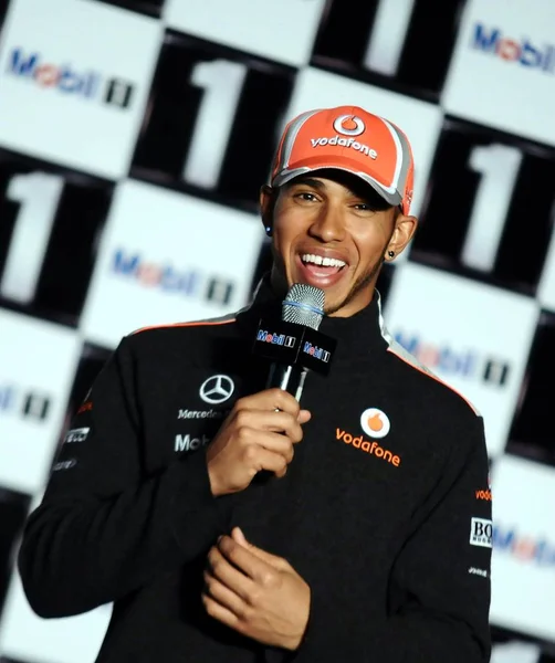 British Kierowca Lewis Hamilton Obecnie Wyścigi Dla Zespołu Mclaren Jest — Zdjęcie stockowe