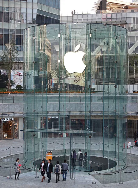 Vedere Magazinului Apple Mall Ifc Din Lujiazui Shanghai China Noiembrie — Fotografie, imagine de stoc