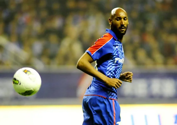 Der Französische Stürmer Nicolas Anelka Von Shanghai Shenhua Spiel Der — Stockfoto