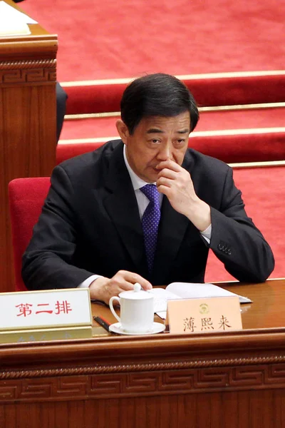 Xilai Tajemník Chongqing Městského Výboru Komunistické Strany Číny Cpc Účastní — Stock fotografie