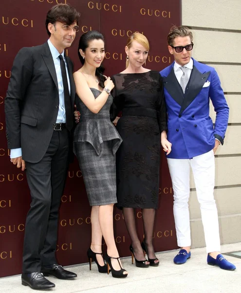 Soldan Sağa Gucci Başkanı Sayın Patrizio Marco Çinli Aktris Bingbing — Stok fotoğraf