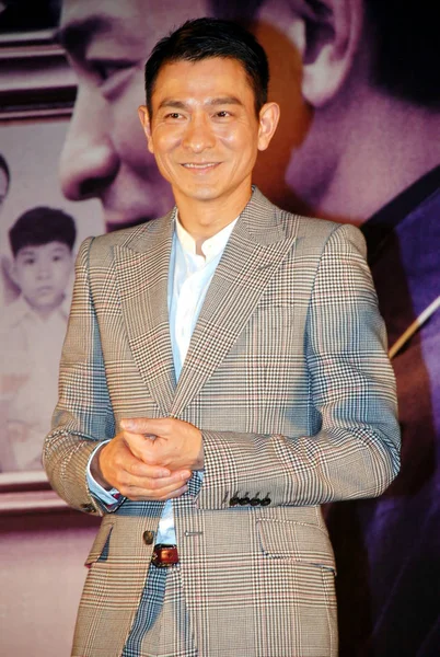 香港の歌手 俳優アンディ ラウのシンプルな生活 上海での映画の記者会見に臨んだ 2012 — ストック写真