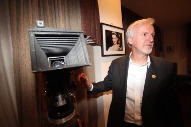 Canadian film director James Cameron is pictured during a night tour in Tianjin, China, 26 April 2012. clipart