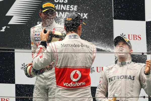 Vencedor Mercedes Amg Motorista Nico Rosberg Alemanha Terceiro Colocado Mclaren — Fotografia de Stock