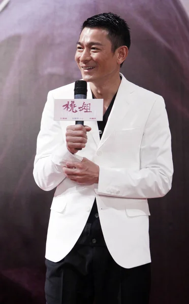 Cantante Actor Hong Kong Andy Lau Habla Durante Una Ceremonia — Foto de Stock