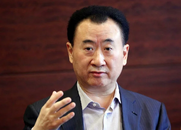 Kinesiska Delegaten Wang Jianlin Ordförande Dalian Wanda Group Talar Vid — Stockfoto